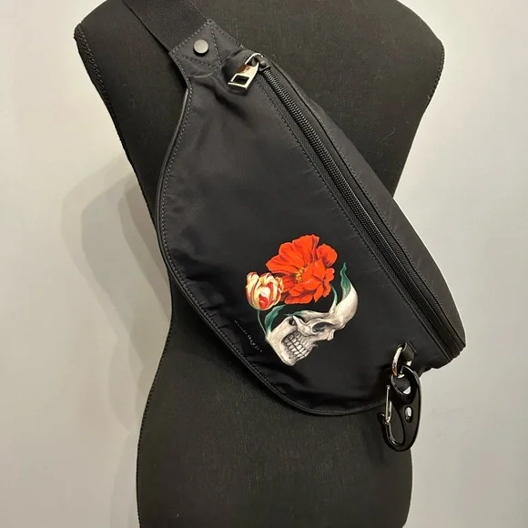 ALEXANDER McQUEEN Skull Print Nylon Harness Belt Bag - Picture 2 of 8